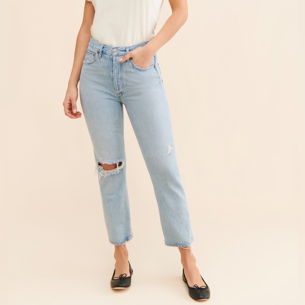 AGOLDE Riley High-Rise Cropped Straight Jeans